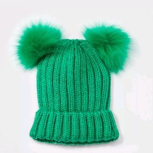 Girls' Faux Fur Pom Beanie Cat & Jack One Size